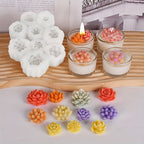 4 Piezas de Moldes de Silicona, Moldes 3D de Flores y Suculentas, Moldes para Velas DIY, Moldes en Forma de Flor de Cactus para Jabón Aromático, Cera y Resina