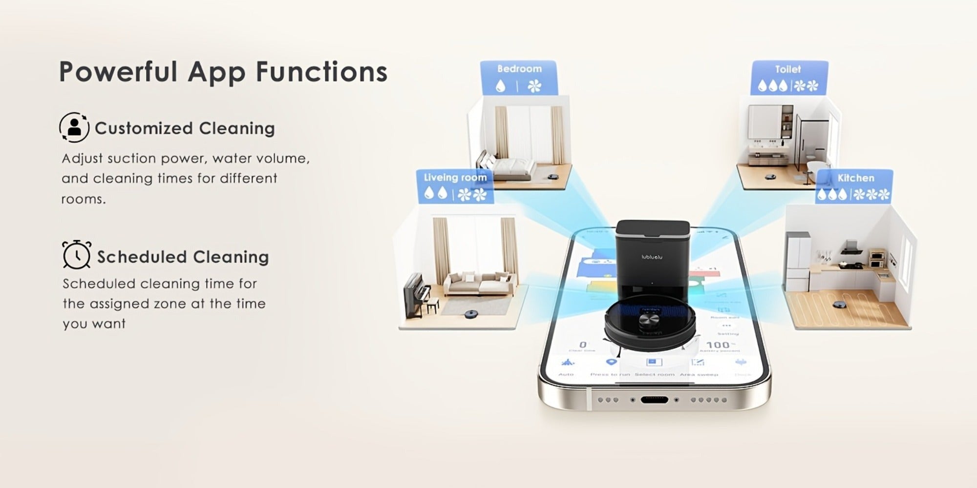 Lubluelu SL60 Plus+ Robot Aspirador con Autovaciado, Manos Libres hasta 60 Días, Robot Aspirador y Trapeador Combo de Súper Succión de 6500Pa, Navegación Láser LDS9.0, Mapeo Multicapa, Robot Aspirador 3 en 1 Autocargable para el Hogar, Pelo de Mascotas, P