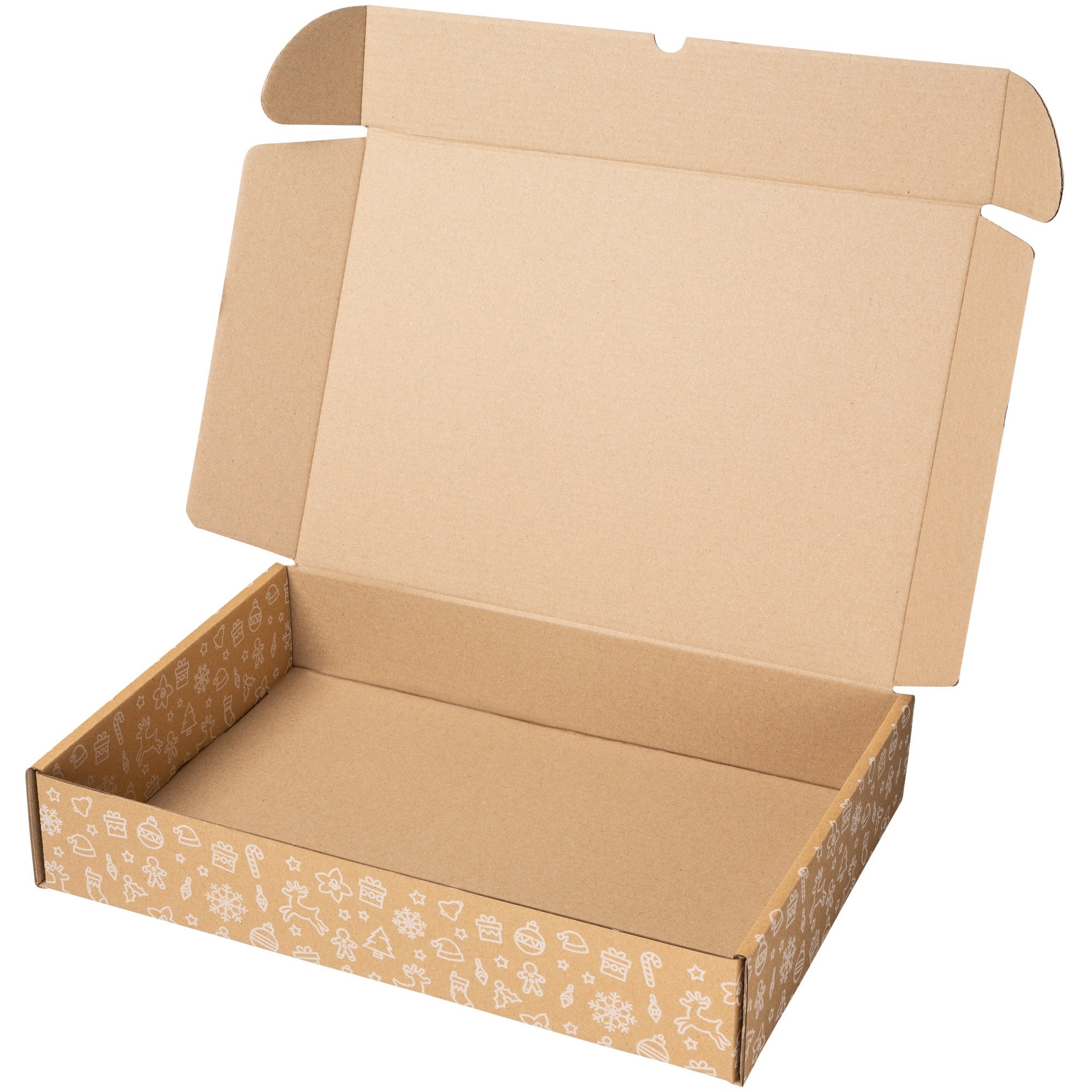 Caja Cartón Envío Navidad, Caja Cartón Navidad Automontable de Cartón Kraft, Caja Regalo - Packer PRO