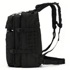 Mochila Táctica Negra de 45L para Deportes al Aire Libre, Senderismo y Excursionismo, Mochila Multifuncional con Cierre de Cremallera - Ideal para Senderismo de 3 Días, Trekking, Camping, Deportes al Aire Libre, Regalo de Cumpleaños