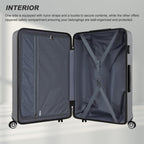Kono ABS+PC Maleta Extra Grande de 32 Pulgadas, Diseño Horizontal Esculpidor, Equipaje Rígido con Ruedas y Mango Telescópico
