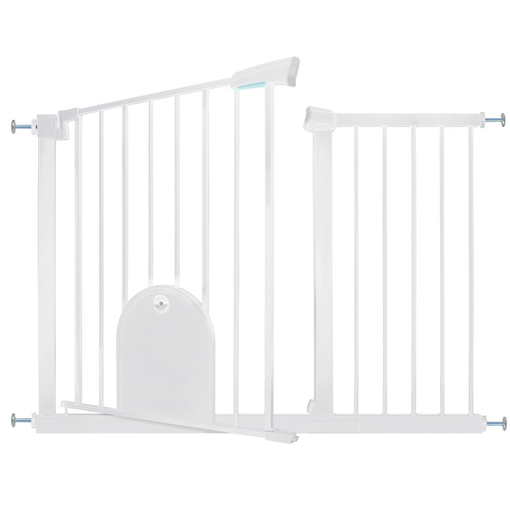 Puerta de seguridad para escaleras y puerta para animales, puerta de seguridad N Stop sin taladrar con rejilla de metal