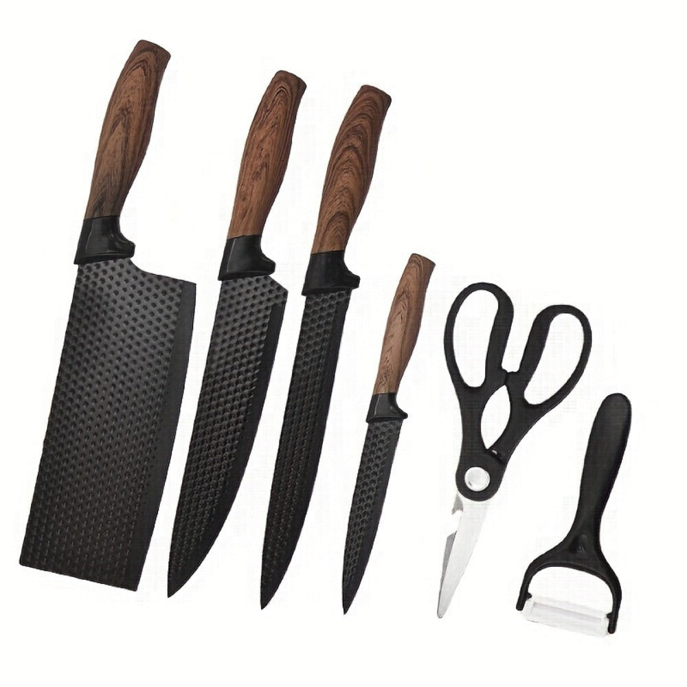 [Especial del Chef | Cuchillo de Cocina] Juego de 6 Cuchillos Profesionales Ultra Afilados, Cuchillo para Cortar Verduras, Cuchillo para Picar Carne, Cuchillo para Frutas, Tijeras Multiusos, Juego de Cuchillos de Cocina Adecuado para Hogar, Cocina, Cocina