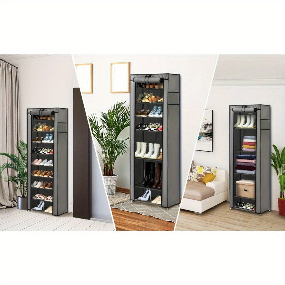Estantería para Zapatos de 9 Niveles, Armario para Zapatos, Almacenamiento de Zapatos, Capacidad para Aproximadamente 27 Pares de Zapatos, Estante Sencillo (58 x 28 x 160 cm)