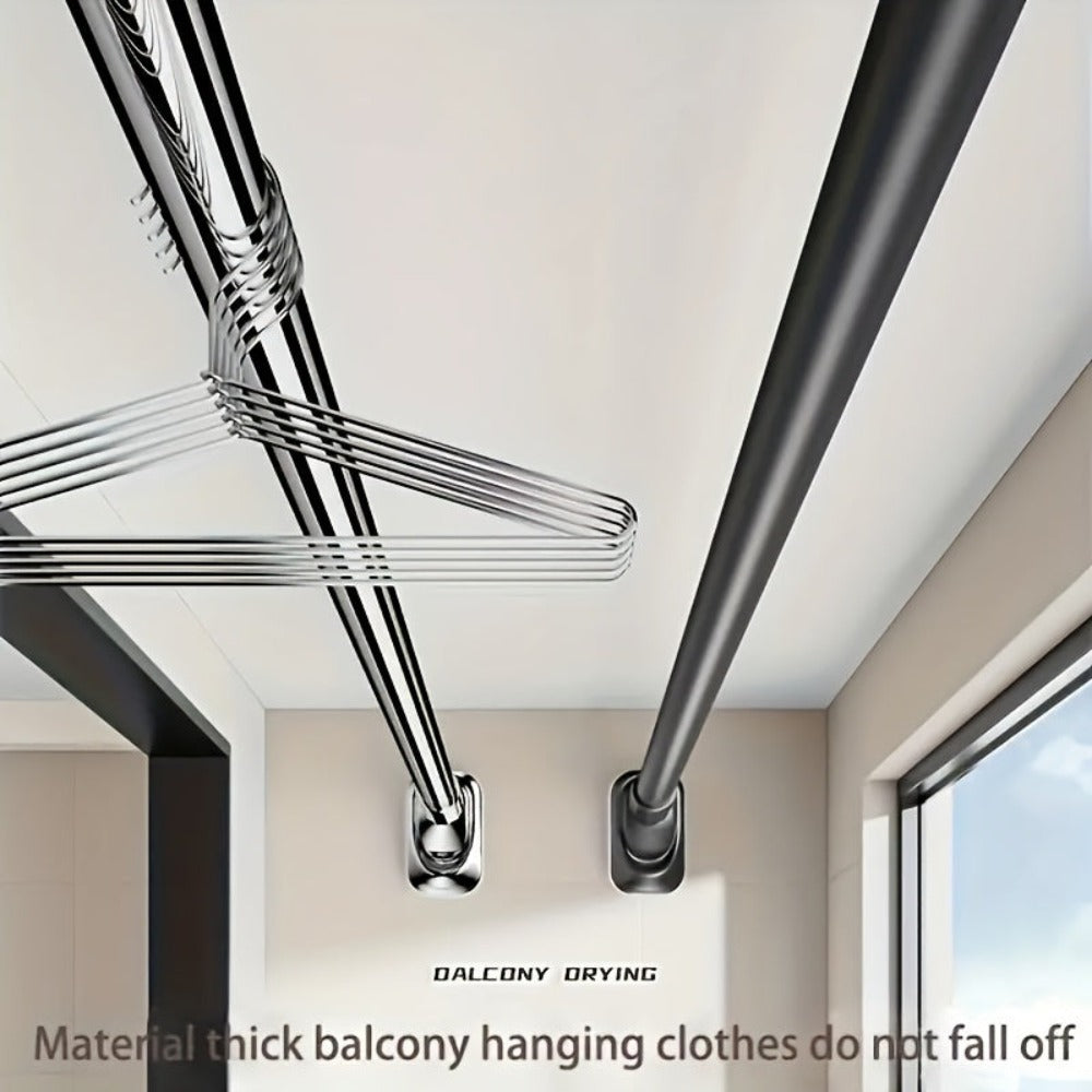 Barra de cortina de ducha ajustable de acero inoxidable, barra de tensión para cortinas, para ventana, armario, cocina