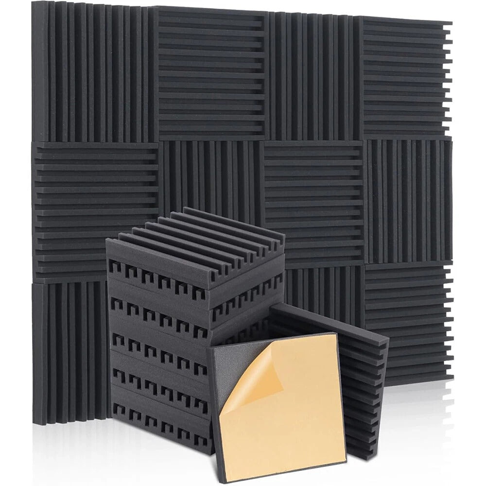 24X tapetes absorbentes de espuma acústica autoadhesiva anidada para insonorización de 30*30 cm