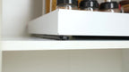 Organizador de gabinete extraíble, estante de almacenamiento resistente y expandible con cajones deslizantes, sin necesidad de taladrar, organizador para cocinas y baños, estante deslizable, extensible 31-52 cm (, blanco)