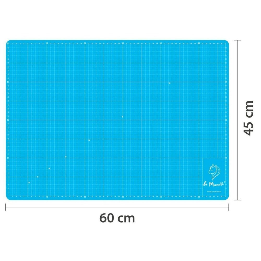 Tapete de corte autorreparable de 5 capas y doble cara de 3 mm La Manuli | tapete de trabajo de vinilo con superficie texturizada | marcas de centímetros precisas y ángulos de 30°/45°/60° | flexible, antideslizante y duradero | para papel, telas, modelado