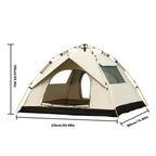 PAKICETUS Carpa de Apertura Rápida para Exteriores - 1-2/3-4 Personas, Carpa para Todas las Estaciones, Doble Puerta con Ventilación Mejorada, Ligera y Resistente al Viento en Gris/Amarillo, Ideal para Camping, Senderismo, Accesorios para Campistas, Carpa