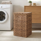 Cesta de lavandería grande de ratán estampado con espacio de almacenamiento, cesta de lavandería para el baño, cesta para toallas de hotel de cinco estrellas, cesta de lavandería, dimensiones 40 x 35 x 60 cm