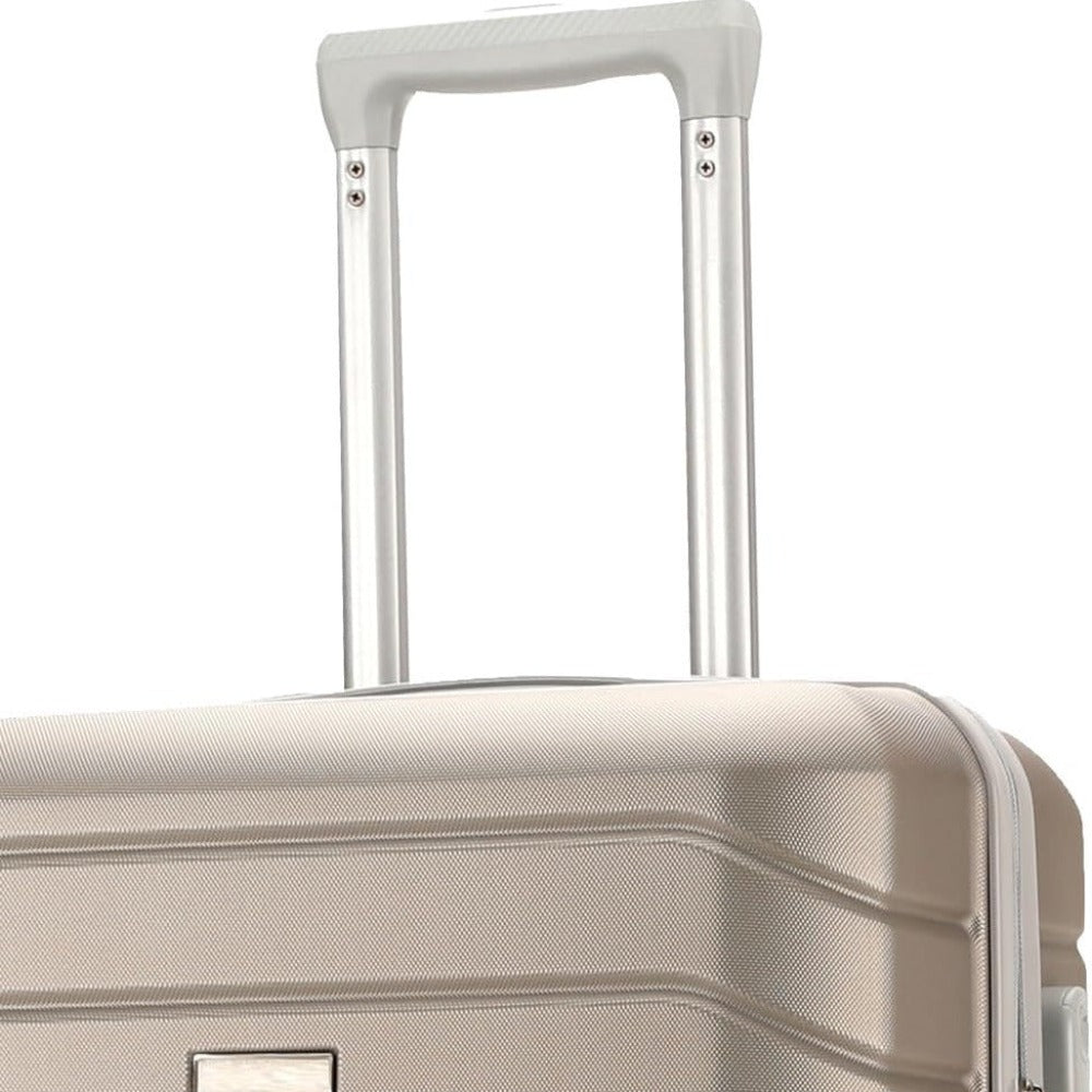 PROVITERA Conjunto de 4 maletas rígidas de ABS con estuche de belleza, maleta con asa telescópica y ruedas fáciles de rodar, carrito con cerradura y candado de código, equipaje de mano con diseño moderno ultra resistente