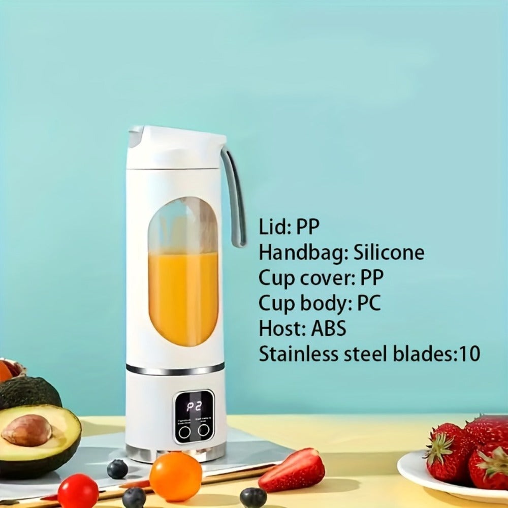 Licuadora y Exprimidor Portátil Recargable por USB - Fácil de Limpiar, Perfecto para Bebidas de Frutas y Verduras, Batidos - Capacidad de 10.14oz a 16.91oz