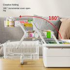Organizador Médico de 3 Niveles - Caja de Almacenamiento de Medicina Familiar de Gran Capacidad con Cierre Seguro a Presión, Diseño Portátil Resistente para Hogar/Viajes/Oficina, Regalo Esencial Ideal para la Salud y la Seguridad