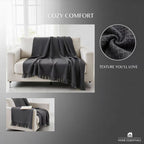 Colcha Multiusos de Algodón para Sofá y Cama, Manta Multiusos Four Seasons con Flecos, Cubresofá Elástico y Transpirable, Protector de Sofá Cubrecama Moderno