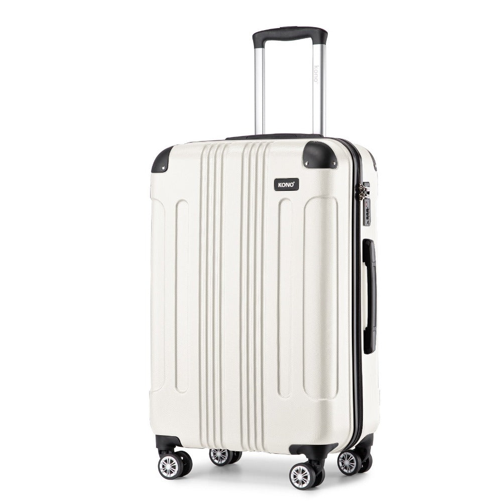 Juego de 3 maletas beige con diseño de panda, equipaje rígido de ABS para camping con ruedas giratorias y cerradura de combinación, regalo para la vuelta al cole, Black Friday, Día de Acción de Gracias y Navidad