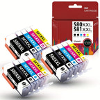 Cartuchos de impresora compatibles PGI-580 CLI-581 XXL con Canon 580XXL y 581XXL, multipack de 15 unidades, para impresoras Pixma TS6350, TS705, TS8350, TS8352, TS9550, TS6351, TS8351, TR8550, TR7550, TS9150, TS9551C y TS825.