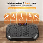 Plataforma de vibración inteligente con ajuste de 99 posiciones, masaje electromagnético y almohadilla Shiatsu para pies | Música USB, banda de resistencia | Plataforma de adelgazamiento silenciosa para pérdida de peso, escultura muscular, entrenamientos