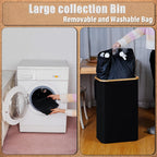 Cubo de Reciclaje Plegable de 100L y 70L, Material de Nylon 900D, con Bolsa Extraíble - Organizador de Basura de Tela Oxford Negra de Gran Capacidad, para Reciclaje de Vidrio, Plástico, Metal y Botellas Vacías, Almacenamiento para Cocina y Lavandería