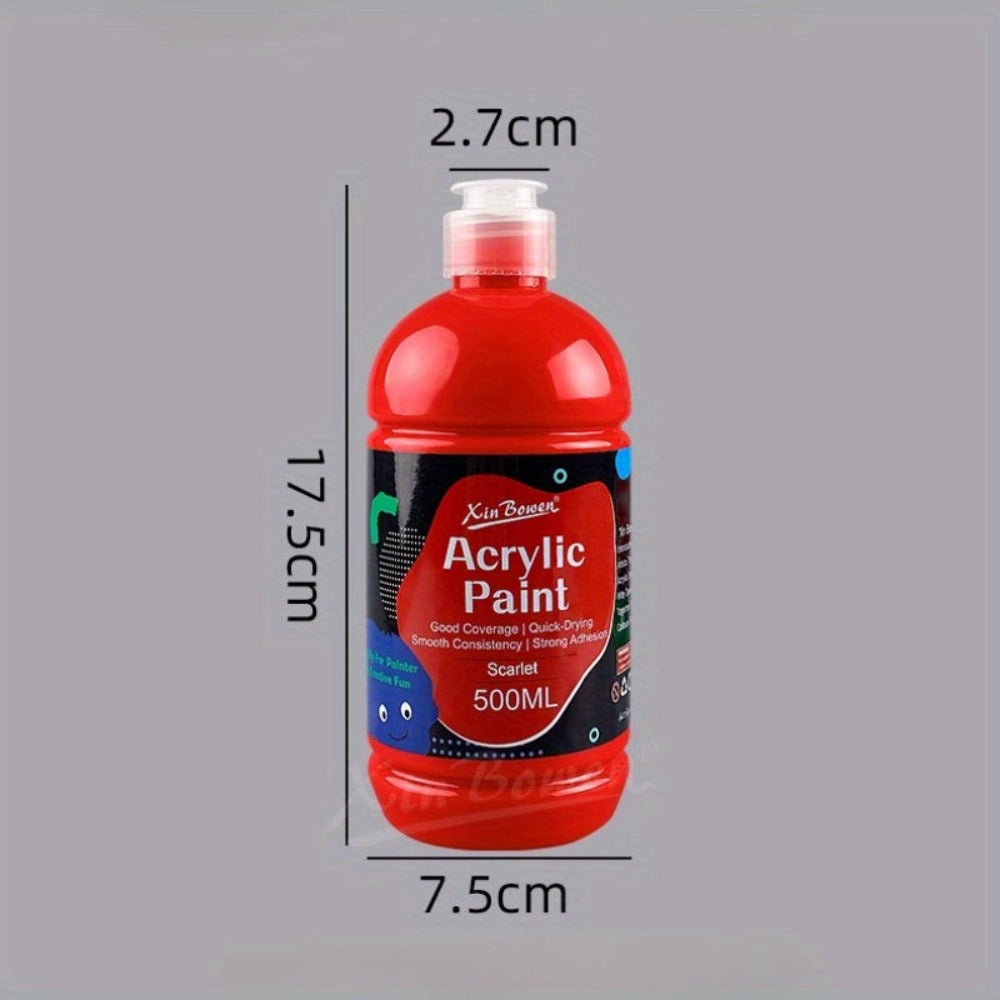 Pintura acrílica prémium de 14 colores en botellas de 500 ml, consistencia espesa y cobertura opaca para trabajo de estudio, bocetos al aire libre, pintura sobre lienzo, murales de pared y manualidades (artistas, estudiantes, aficionados)