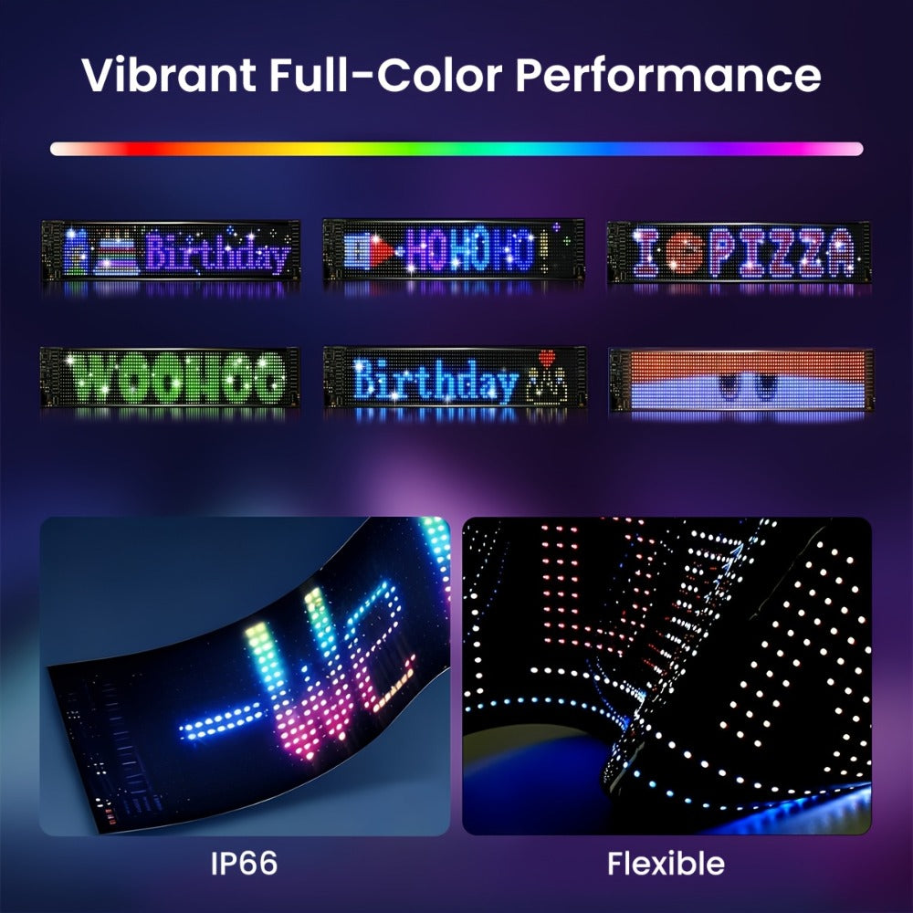 Pantalla de luz LED inteligente de píxeles programable, luces de píxeles USB que se pueden controlar a través de una aplicación, perfectas para crear animaciones de texto, adecuadas para la decoración del hogar, proyectos artísticos, espacios de juegos y