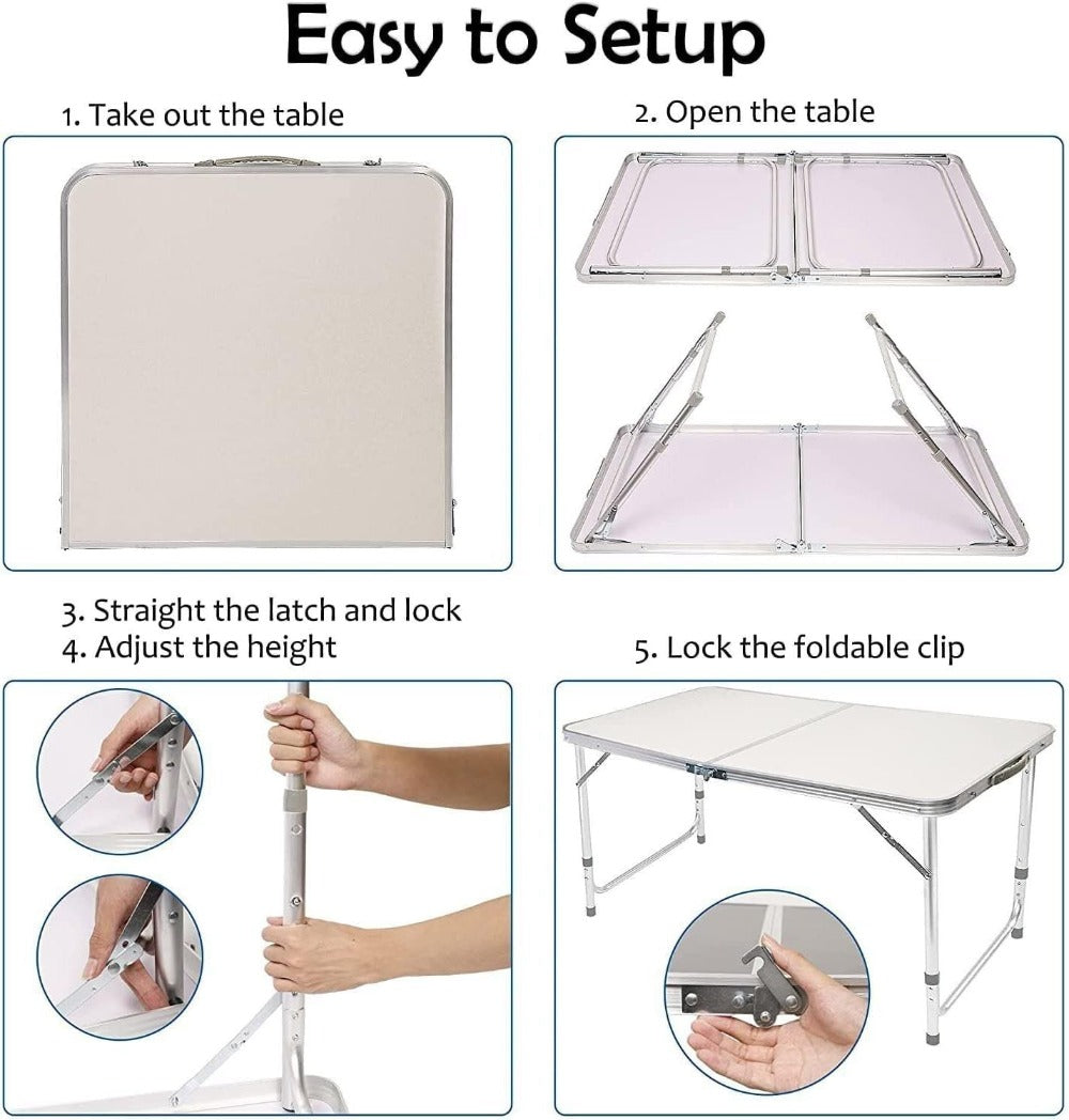 Mesa Plegable de Camping, Mesa de Picnic Ligera de Aluminio, Mesa Portátil para Laptop, Escritorio de Regazo, Ideal para Picnic/Camping o Desayunar, Leer, Ver Películas en la Cama/Sofá