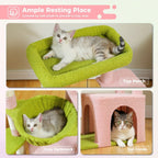 Árbol para Gatos de Interior PAWZ con Gran Apartamento, 1 Tablero de Sisal, 3 Postes Rascadores, Torre Rascadora para Gatos con Hamaca Grande y Percha de 90cm