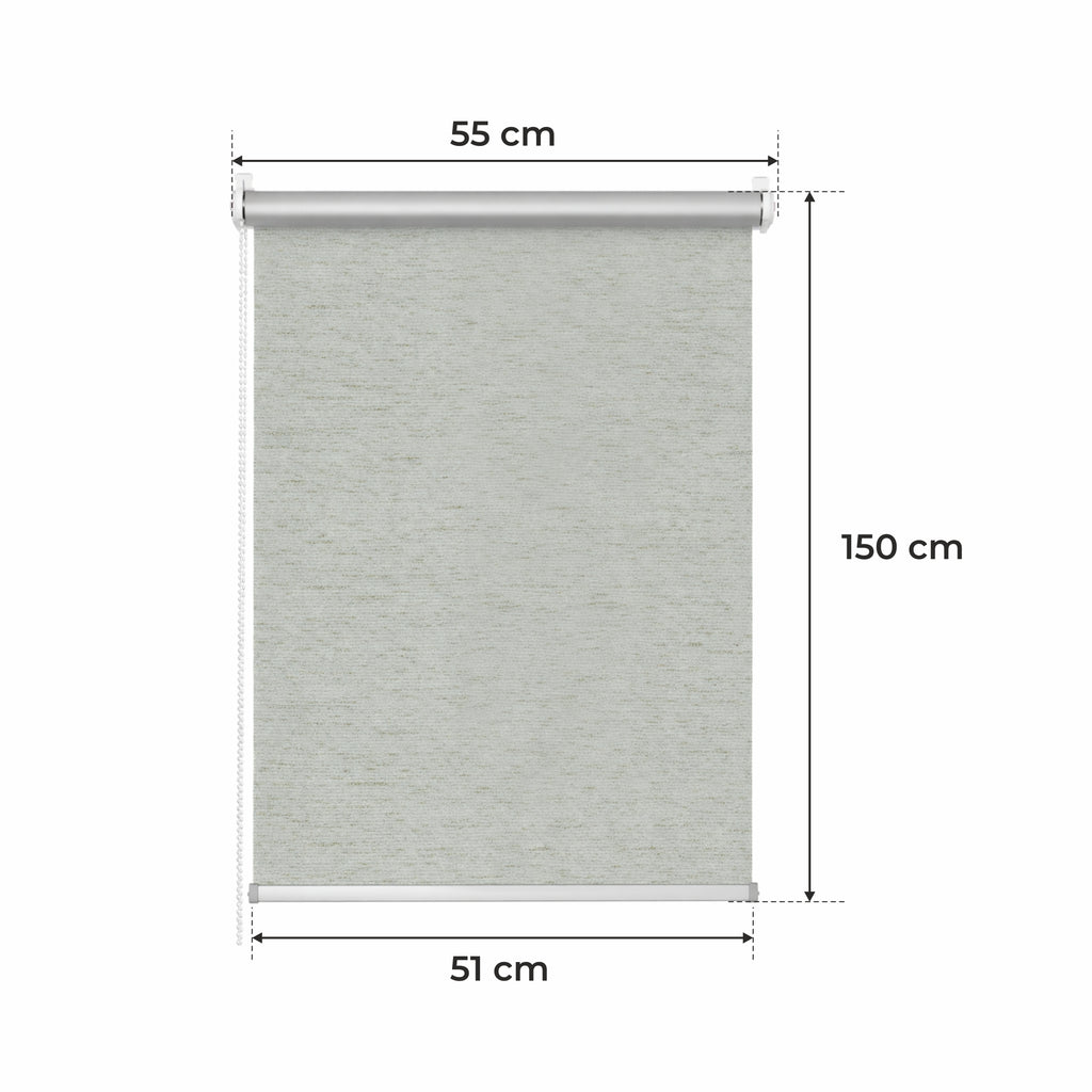 Persianas enrollables | Persiana Térmica • GRIS MELANGE • 32 Tamaños • BOJANEK TERMO • Soportes Ajustables • Instalación en Ventana Sin Taladro •