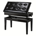 Taburete de Piano Ajustable en Altura para 2 Personas, Silla de Piano con Espacio de Almacenamiento, Banco de Piano 73 x 35 x 48-58 cm, Banco de Piano con Cojín de Cuero PU, Taburete de Piano con Capacidad de Carga de hasta 200 kg, Banco de Teclado de Mad