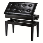 Taburete de Piano Ajustable en Altura para 2 Personas, Silla de Piano con Espacio de Almacenamiento, Banco de Piano 73 x 35 x 48-58 cm, Banco de Piano con Cojín de Cuero PU, Taburete de Piano con Capacidad de Carga de hasta 200 kg, Banco de Teclado de Mad