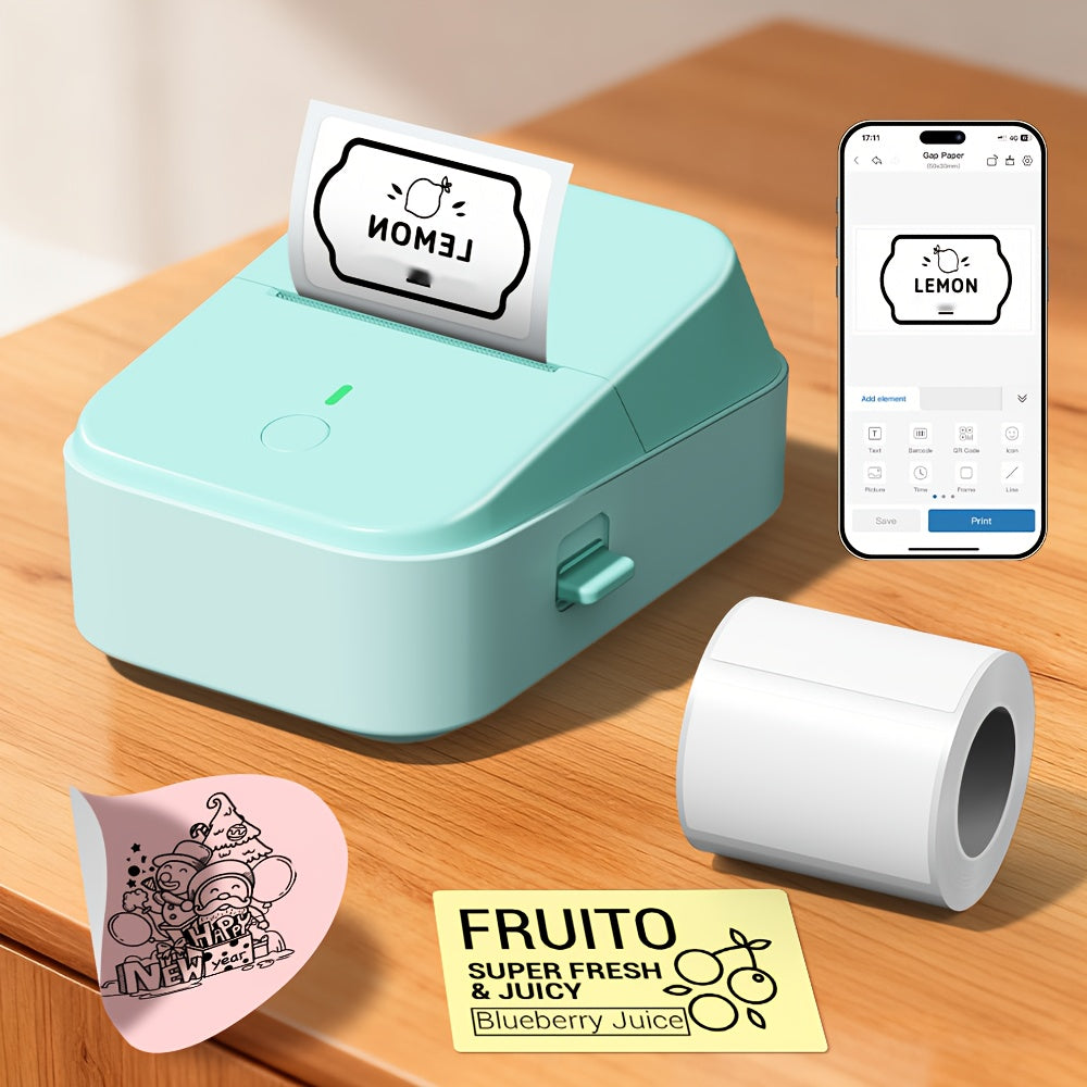 Impresora Térmica Inalámbrica Portátil PM260B | Ancho Compatible de 30-50mm, Ancho de Impresión de 48mm | Alta Definición de 203DPI, Conectividad Inalámbrica y USB | Múltiples Plantillas y Fuentes Para Etiquetas, Recibos, Fotos | Asistente Para Uso Domést