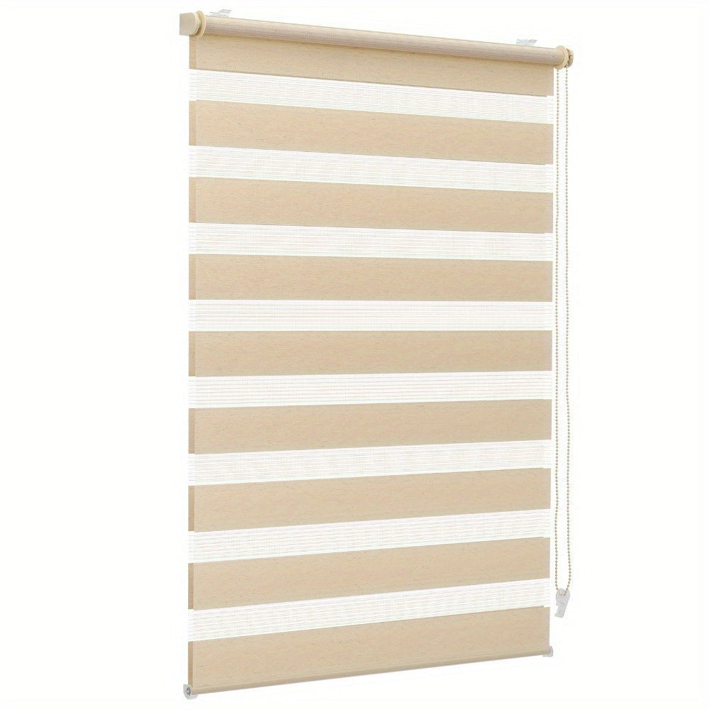 Persiana enrollable Sekey sin taladro, altura ajustable infinitamente con transparencia y blackout, para ventanas de 45-90cm, blanco/blanco.