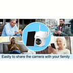 2 Piezas Cámara de Seguridad Solar Exterior ANRAN 3MP Inalámbrica, Cobertura PTZ Rotativa 355°, Alertas PIR, Alimentada por Batería, Audio Bidireccional, Visión Nocturna en Color, Compatible con Alexa