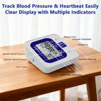 Monitores de presión arterial digitales de brazo precisos con manguito grande para uso doméstico, IBH, medidor de pulso, manguito de 22-40 cm, memoria 2X120, pantalla LCD (48x65 mm); se usa con alimentación por enchufe y a pilas (pilas no incluidas)