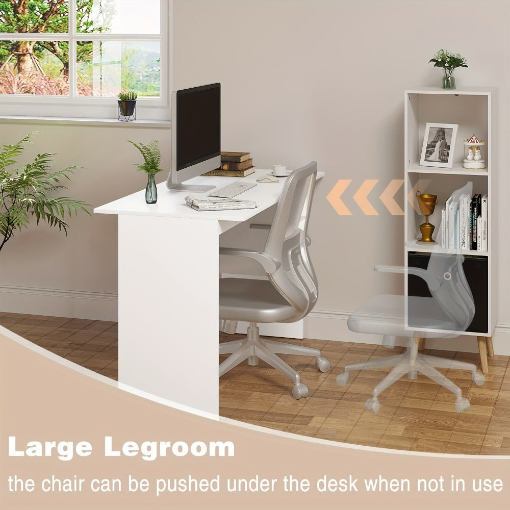 1pc Escritorio de Oficina 120x60cm, Mesa para Computadora con 3 Cajones, Banco de Trabajo Ergonómico, Adecuado para Oficinas, Dormitorios y Estudios