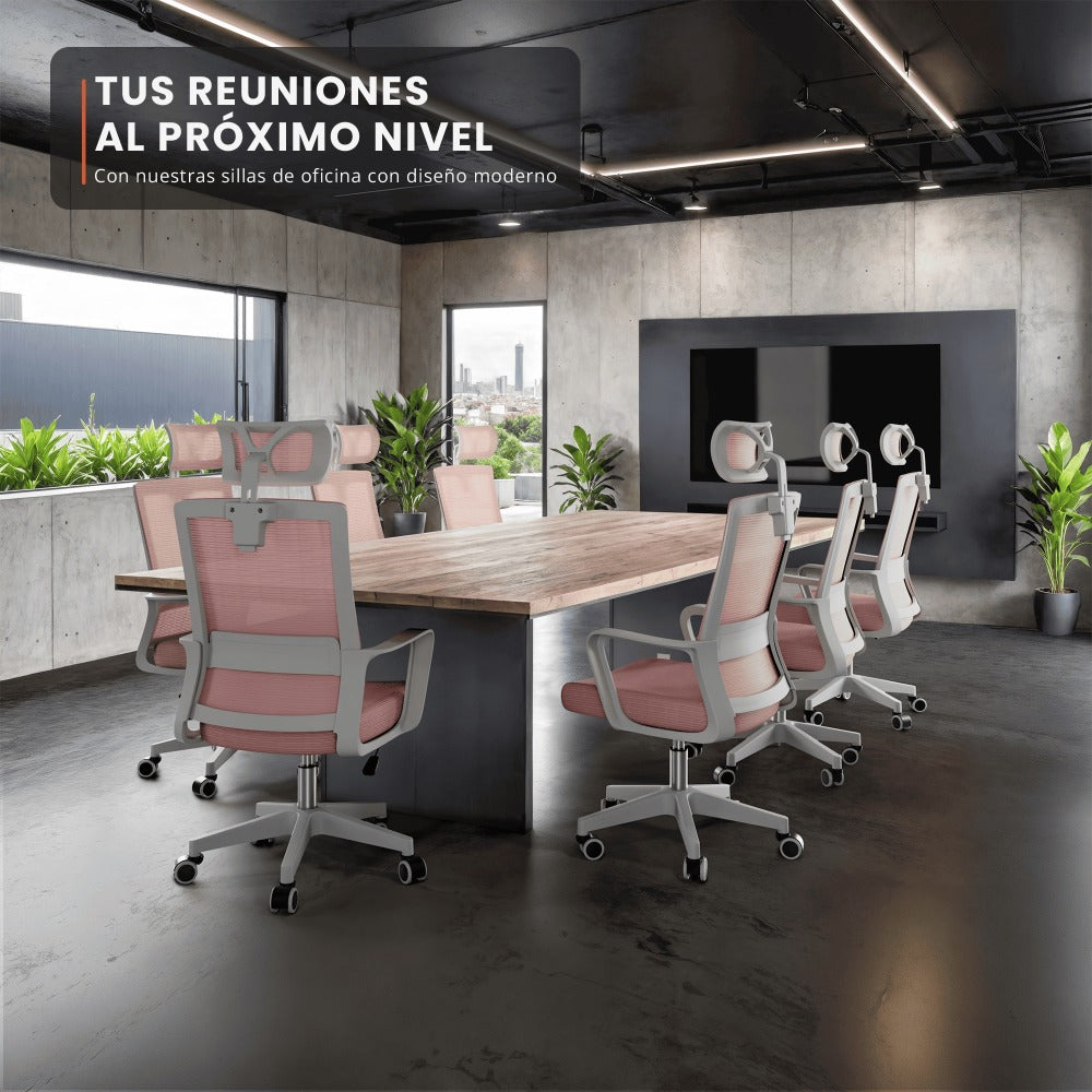 RELAXTY Silla de Oficina Ergonómica – Ajustable y Reclinable con Reposacabezas, Soporte Lumbar, Malla Transpirable y Ruedas 360° | Soporta Hasta 100 kg