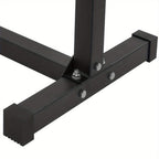 Soporte de sentadilla con pierna ajustable con rueda - Negro, 60,96x56,64x67,06cm, gran capacidad de carga (199,58KG), alfombras antideslizantes, perno de ajuste de altura, ideal para gimnasios y lugares de fitness en casa, sin batería