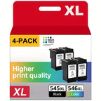 Cartucho de Tinta Compatible para Canon PG-545XL/CL-546XL - Multipack de Alto Rendimiento XL - Reemplazo Compatible para Pixma MX495, TR4550, MG2550s, TS3150, MG3050 y Más - Compatible con Impresoras Canon ()