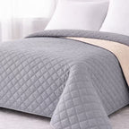 Colcha Bouti Verano Multiuso Reversible con Diseño de Cuadros Acolchados, Cubrecama Ligero de Verano y Entretiempo para Camas de 90 a 150, 100% Poliéster Suave (Solo Colcha, No incluye Fundas de Almohada)