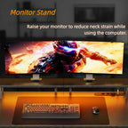 Escritorio Gaming RGB con Tomas de Corriente y Soporte para Monitor, Estación de Trabajo Ergonómica para Computadora, Mesa de Fibra de Carbono Grande para Oficina en Casa con Portavasos y Gancho para Auriculares, Regalos de Navidad,