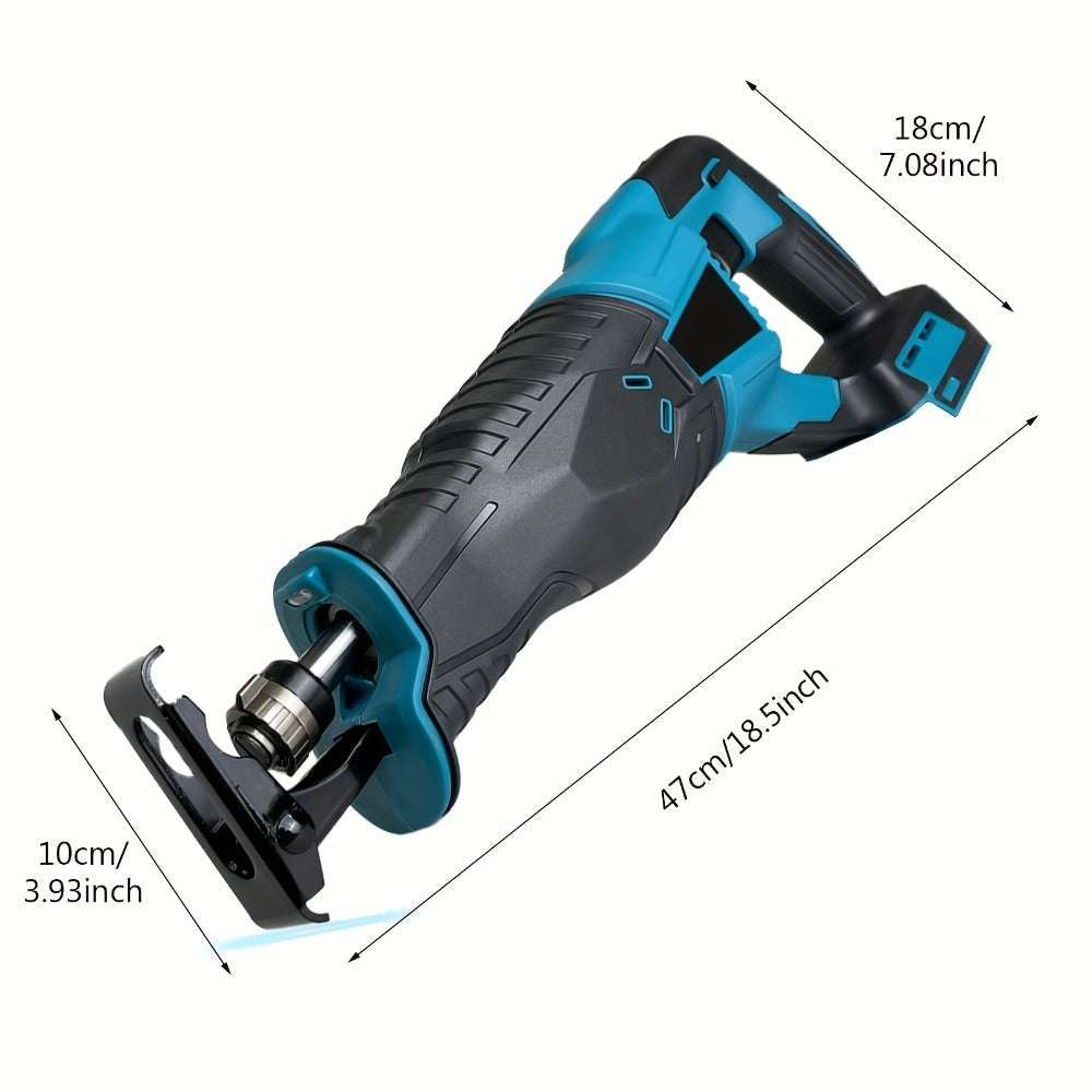 Sierra Recíproca Inalámbrica, Sierras Eléctricas de 18V, Sierra Eléctrica de Velocidad Variable 0-3500SPM con 2 Baterías de 3.0Ah Compatibles con Makita, 4 Hojas de Sierra, Cargador Rápido, Luz LED, para Corte de Madera, Metal y PVC