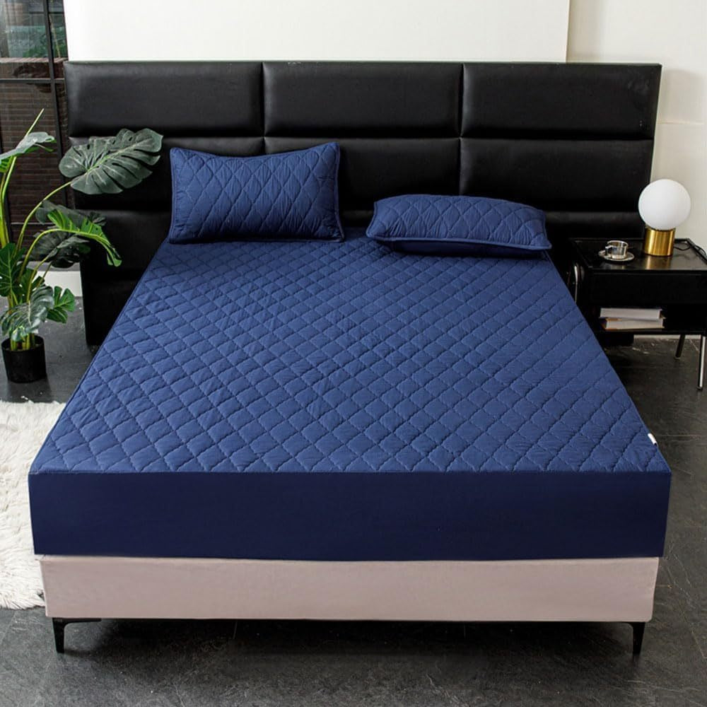 1 pc Protector de colchón acolchado, Súper Suave y Cómoda, Funda de colchón Elástico en Todo Contorno, Lavable a Máquina, Cubre de Colchón Ideal para Dormitorios, Habitaciones de Invitados, Residencias y Hoteles