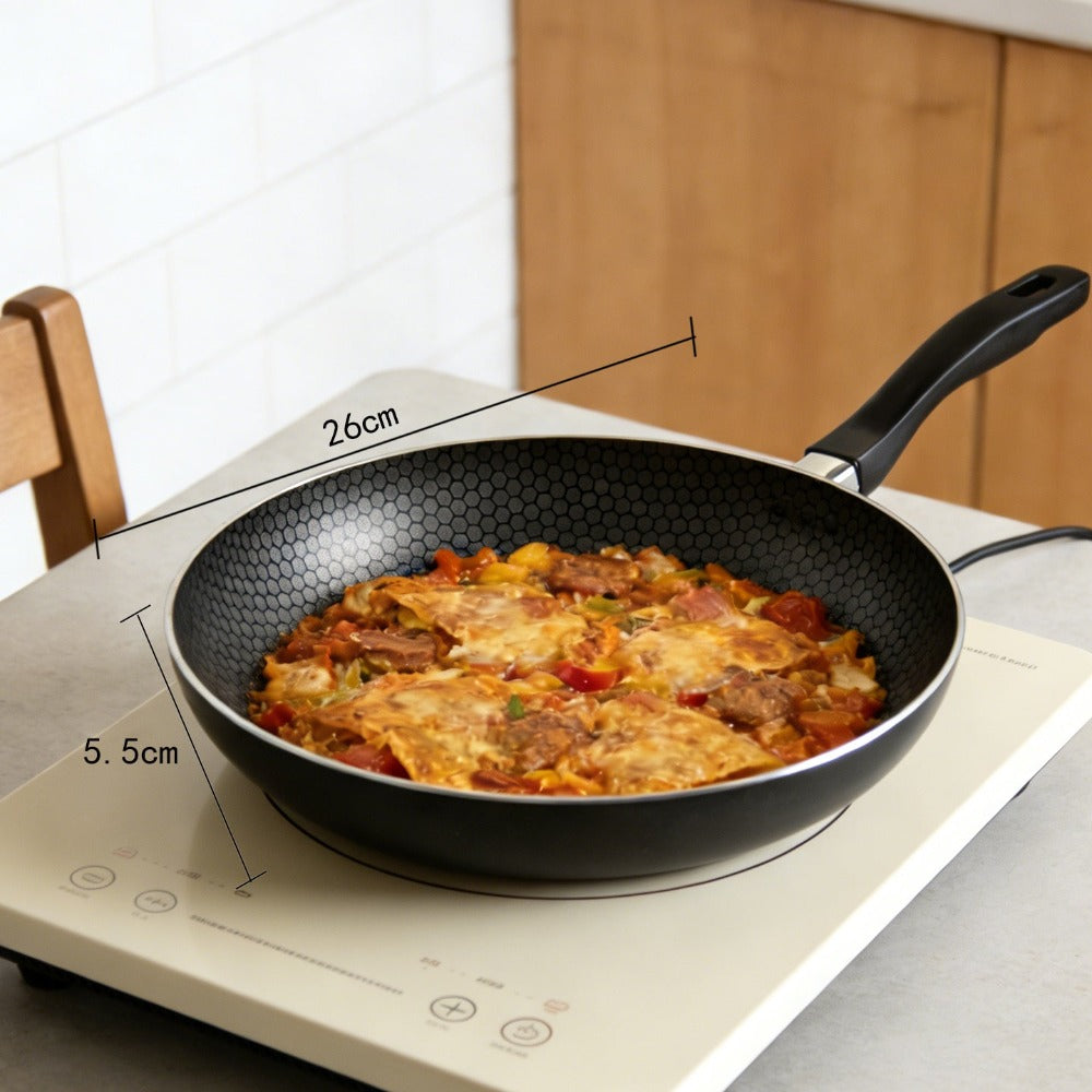Sartén de cocinar | Sartén multifuncional para hogar | Sartén de aluminio sin revestimiento antiadherente | Exclusiva para inducción y cocina de gas | Utensilio de cocina universal de sartén plana