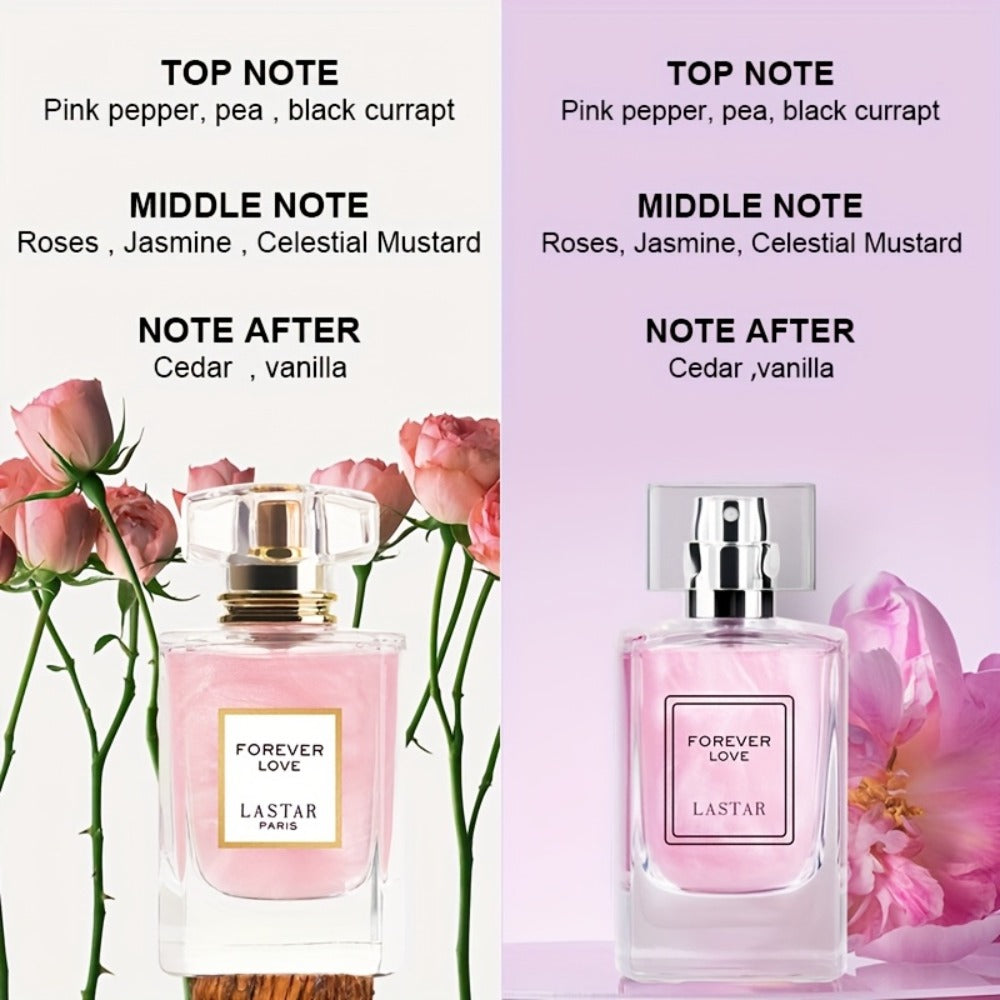 Un set de perfumes de fragancia floral LASTAR, 2 frascos, con aroma duradero, que deja una fragancia persistente en el cuello y los pulsores, adecuado para uso diario, negocios, viajes y otras ocasiones. Es un regalo ideal para fiestas, celebraciones o va