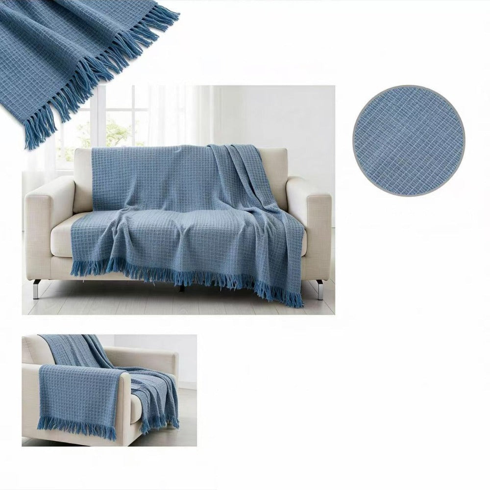 Colcha Multiusos de Algodón para Sofá y Cama, Manta Multiusos Four Seasons con Flecos, Cubresofá Elástico y Transpirable, Protector de Sofá Cubrecama Moderno