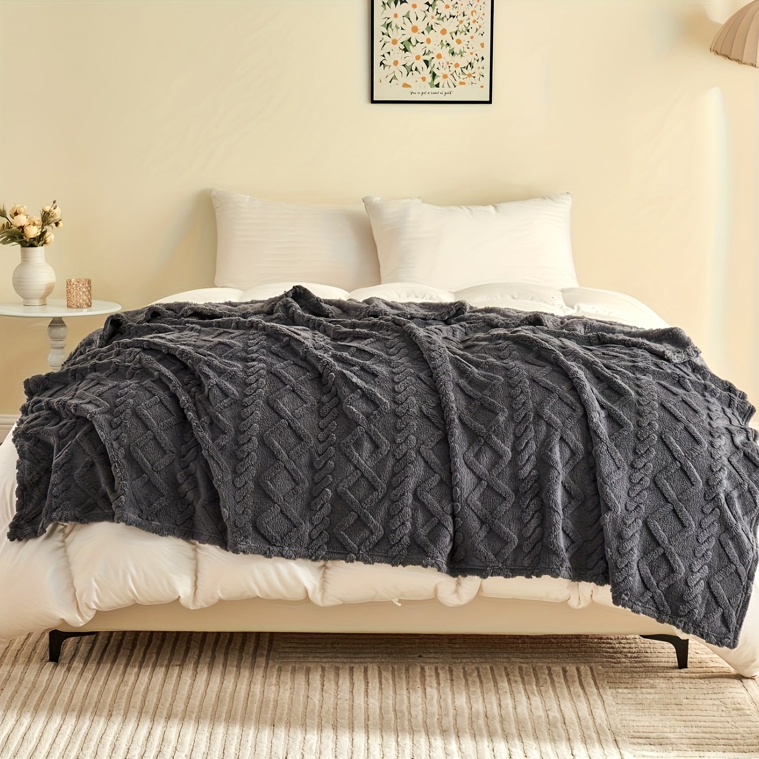 Manta de Lujo Ultra Suave de Felpa - Suave Forro Polar para Humanos | Multiusos para Sofá, Cama, Oficina y Viajes | Lavable a Máquina, Calidez para Todas las Estaciones | Varios Tamaños y Tonos Neutros
