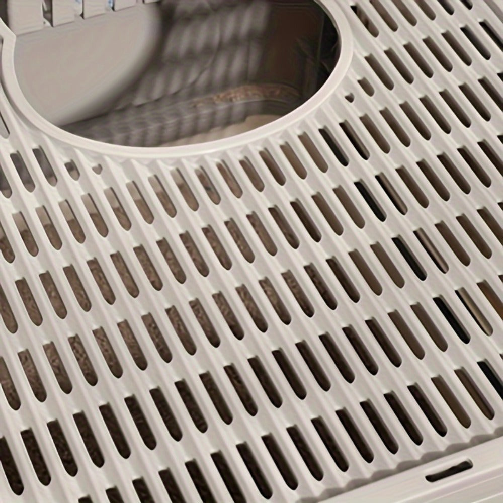 Caja de arena cerrada para gatos, cajas de arena con entrada frontal y salida superior, bandeja de arena extraíble con masajeador, pala para arena, para gatitos, diseño desmontable