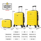 Juego de 3 Maletas 55x40x20cm ABS+Policarbonato | Maleta Mediana Expandible 66x45x27.50 - 30cm Extendido - 23kg | Neceser 29cm | Semirrígida trolley 4 ruedas giratorios a 360º cierre numérico - Negro/AzulMarino/RosaDorado/Turquesa/Menta/Verde/Amarillo/Ros