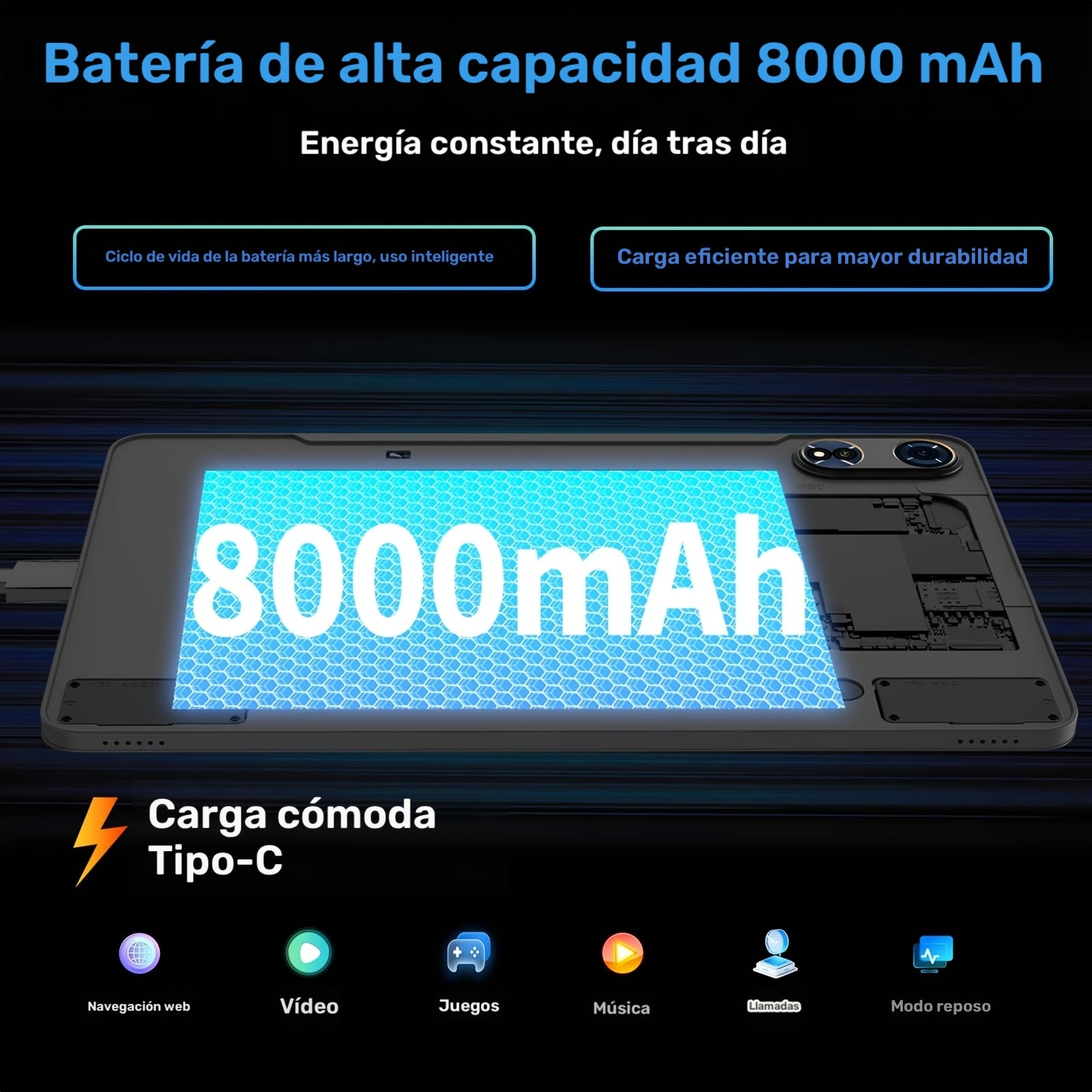 Tablet Android con pantalla táctil | Estudio, trabajo y entretenimiento
