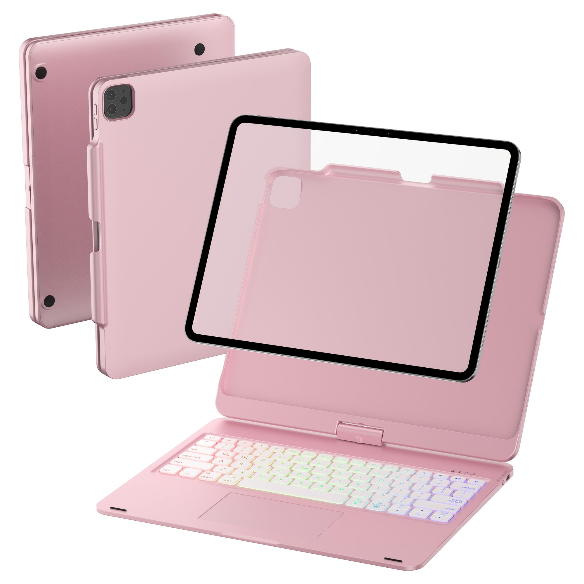 Funda con teclado giratorio para iPad para escritura, estudio y trabajo móvil