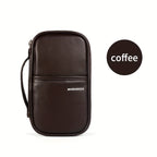 Bolso de Viaje Portátil para Avión, Bolso de Tarjetas de Textura Alta, Bolso de Pasaporte para Viajes de Negocios, Organizador de Documentos Cationico Multifuncional
